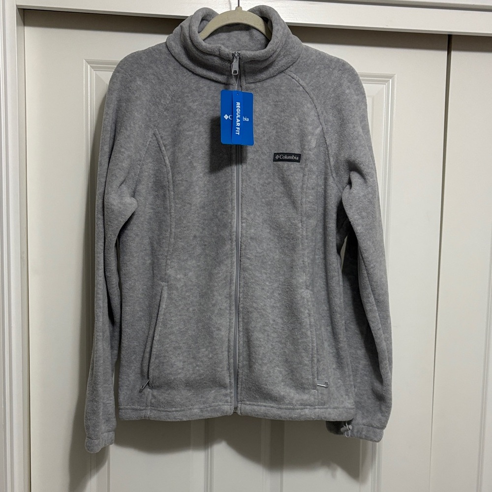 Columbia Light Gray Zip-Up Benton Springs Fleece Jacket